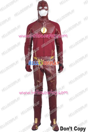 The Flash Barry Allen Cosplay Costume Red Leather Uniform New Version