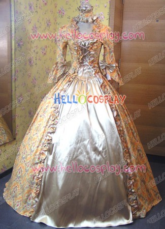 Victorian Lolita Reenactment Stage Antique Gothic Lolita Dress Maize Floral