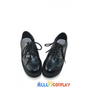 Black Shoelace Platform Punk Lolita Shoes