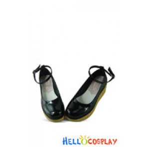 Mirror Black NaNa Satin Strap Platform Punk Lolita Shoes