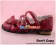 Wine Red Heart Shaped Bow Low Chunky Princess Lolita Shoes