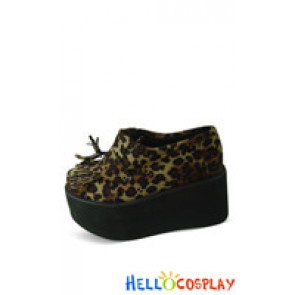 Leopard Grain High Platform Punk Lolita Shoes