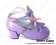 Mirror Purple Three Bows Ruffle Chunky Princess Lolita Shoes