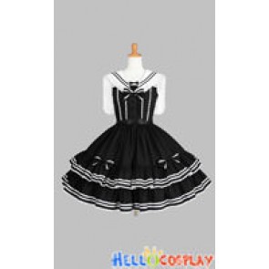 Sweet Lolita Gothic Punk Jumper Skirt Black Sailor Dress