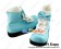 Blue White Three Bows Platform Princess Lolita Short Boots