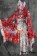 Lolita Cosplay Red Flowers Japan Kimono Maid Dress Costume