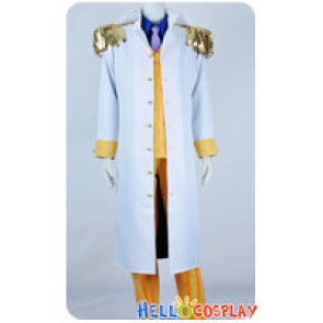 One Piece Cosplay Admiral Sakazuki Kizaru Borsalino Yellow Stripe Suit Costume