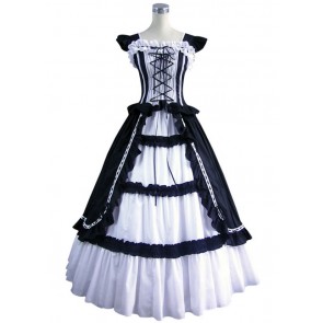 Gothic Lolita Cotton Black Dress Ball Gown