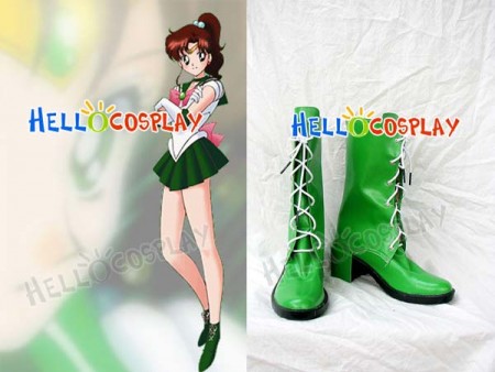 Sailor Moon Cosplay Sailor Jupiter Boots Green