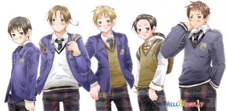 Gakuen Hetalia Cosplay World Academy W Beige Boy Uniform