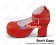 Matt Red Ankle Buckle Straps Chunky Princess Lolita Shoes