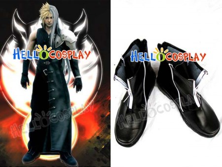 Final Fantasy Cosplay Cloud Strife Short Boots Black