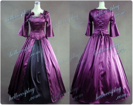Colonial Lolita Ball Gown Prom Purple Wedding Dress