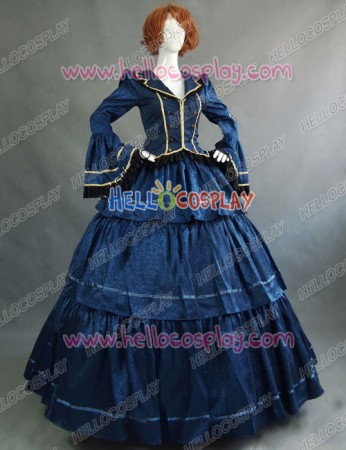 Victorian Lolita Civil War Evening Gothic Lolita Dress Royal Blue