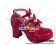 Red Three Bows Straps Chunky Princess Lolita Shoes