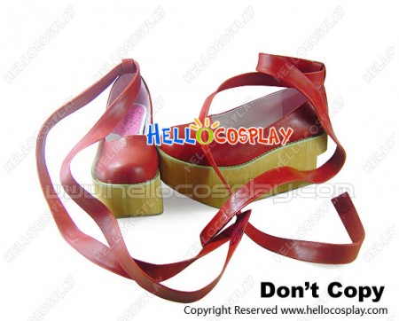 Wine Red NaNa Circle Straps Platform Punk Lolita Shoes