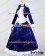 Bioshock Cosplay Infinite Elizabeth Velvet Dark Blue Dress Costume