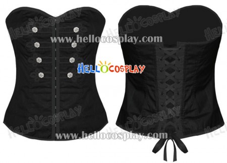 Black My Chemical Romance Emo Goth Military Corset Vest