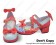 Red Color Blocking Bow PU Leather Chunky Heel Lolita Shoes