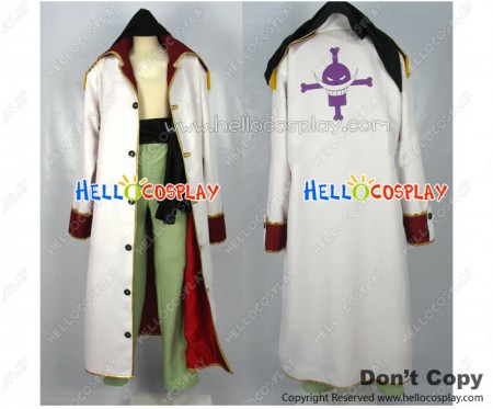 One Piece Cosplay Edward Newgate Costume Red Lining White Coat