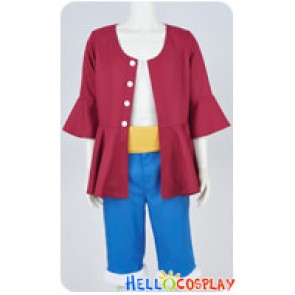 One Piece Two Years Later Cosplay Monkey D Luffy Costume Red Suit