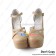 Punk Lolita Shoes Beige Ankle Crossing Straps Chunky Heel