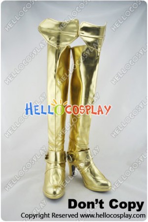 Fate Stay Night Cosplay Shoes Saber Boots Gold