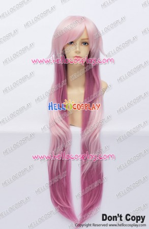 K Anime Cosplay Neko Cat Wig Curly Long Layered Gradient Color Pink