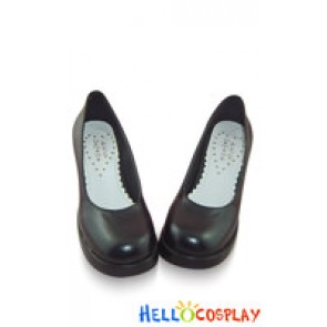 Black Ordinary Chunky Sweet Lolita Shoes