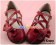Wine Red Heart Shaped Bow Low Chunky Princess Lolita Shoes