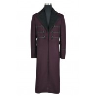 Doctor 11th Eleventh Dr Matt Smith Cosplay Costume Purple Trench Coat