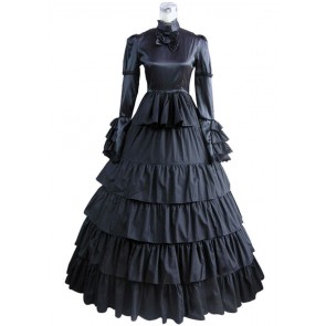 Victorian Lolita Steampunk Corset Gothic Lolita Dress Black