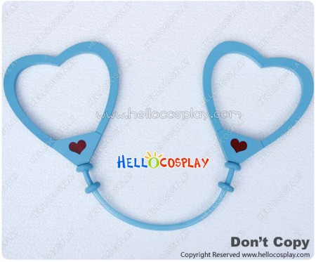 Vocaloid 2 Cosplay Love Philosophy Prop Heart Shaped Handcuffs Light Blue
