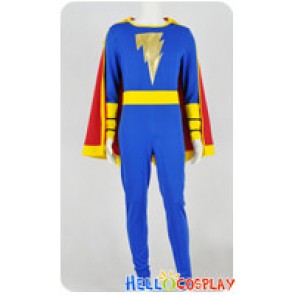 Captain Marvel Cosplay Jr Junior Freddy Freeman Blue Jumpsuit Costume