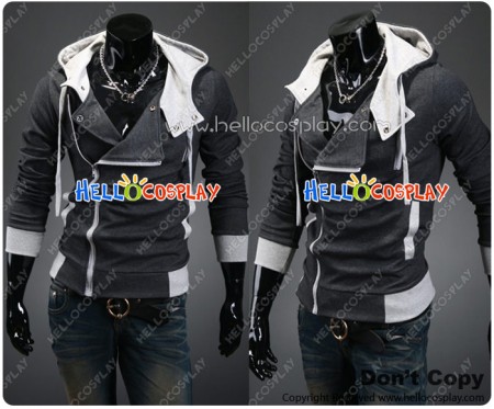 Assassin's Creed Cosplay Jacket With Hood Costume Dark Gray