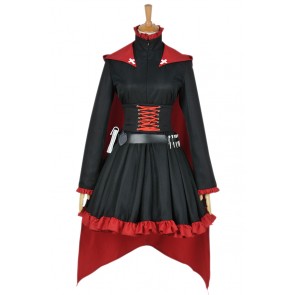 RWBY Cosplay Red Trailer Ruby Rose Gothic Dress Costume Combat Uniform
