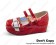 Mirror Red Two Straps Ruffle Platform Princess Lolita Shoes