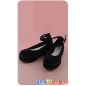 Black Suede Ankle Strap Platform Princess Lolita Shoes