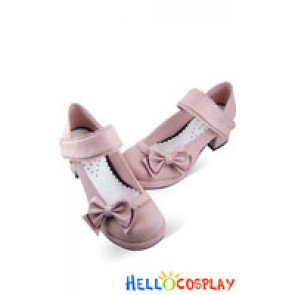 Attractive Pink 2'' High Heel Platform PU Womens Lolita Shoes