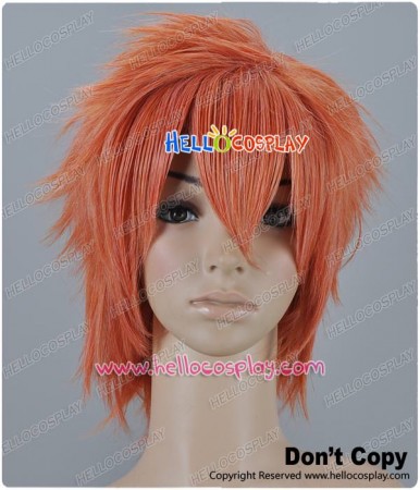 Orange Pink Short Layered Cosplay Wig