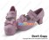 Matt Pink Double Straps Chunky Fashion Princess Lolita Shoes