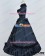 Renaissance Gothic Cotton Black Dark Blue Ball Gown Lolita Dress