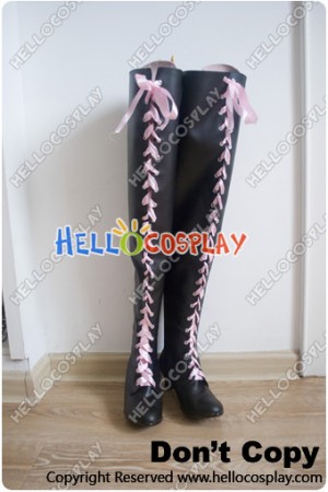 Vocaloid 2 Cosplay Shoes Megurine Luka Black Long Boots