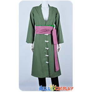 One Piece Cosplay Roronoa Zoro Green Trench Coat Costume