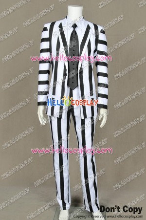 Beetlejuice Betelgeuse Michael Keaton Cosplay Costume Suit