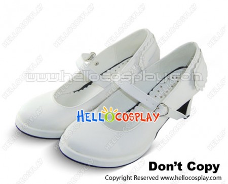 White Instep Strap Stiletto Punk Lolita Shoes