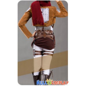 Attack On Titan Shingeki No Kyojin Cosplay Mikasa Ackerman Suede Costume Full Set