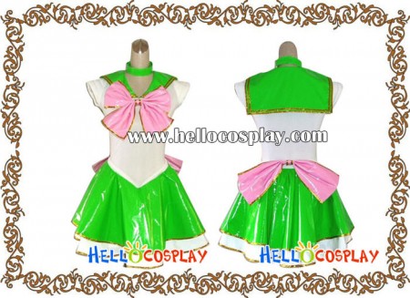 Sailor Moon Sailor Jupiter Cosplay Costume Leather Dress