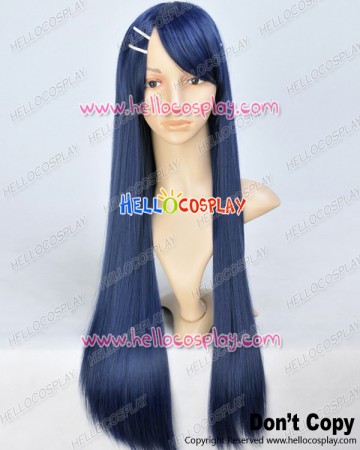 Danganronpa Dangan Ronpa Cosplay Sayaka Maizono Dark Blue Black Wig