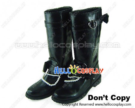 Special Black Instep Strap Pearl Chain Sweet Lolita Boots